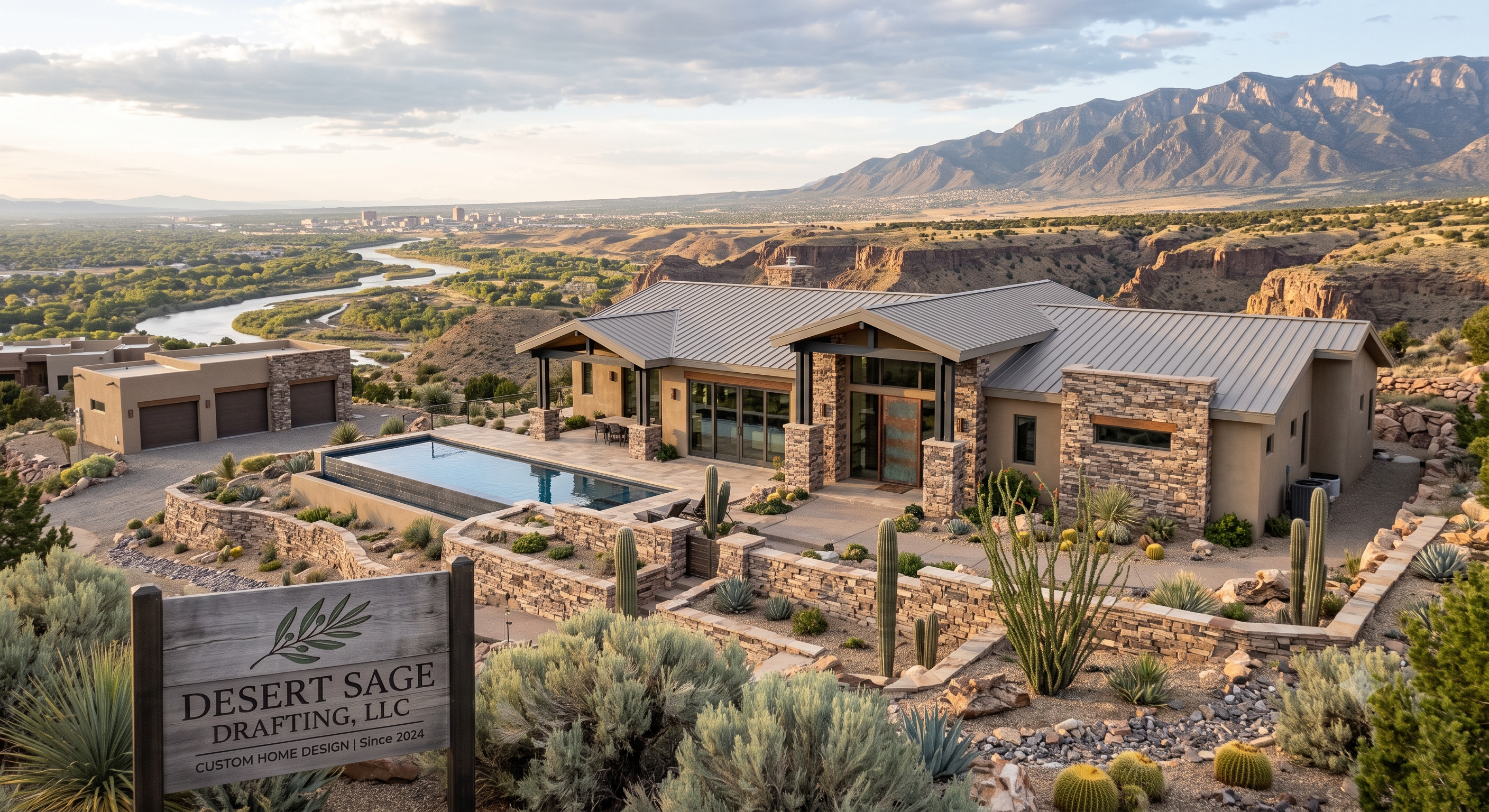 Southwest custom home exterior